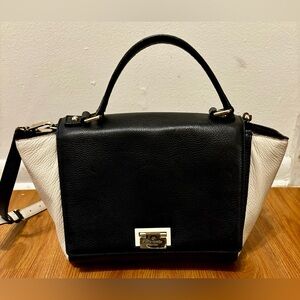 Kate Spade New York Magnolia Park Laurel Satchel Black White Leather Gently used